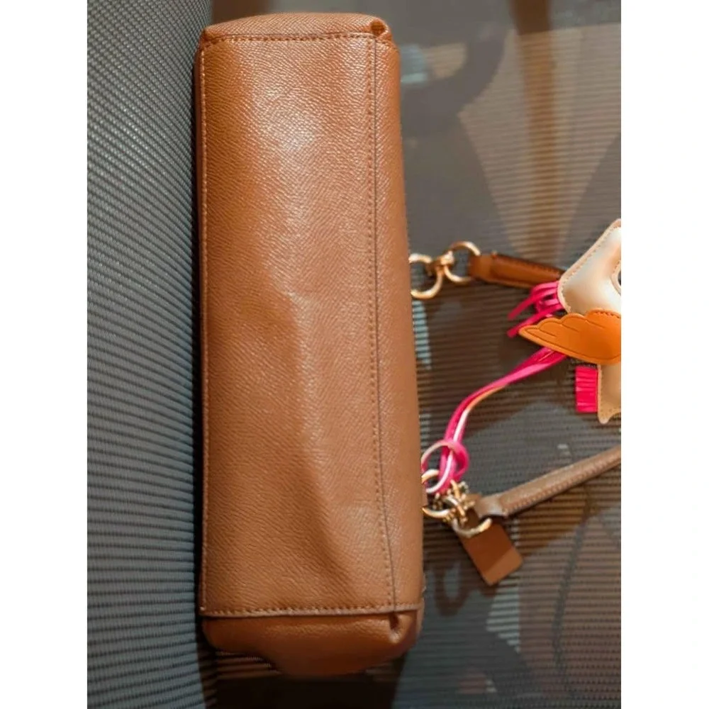 Coach Christie Carryall Small Pebbled Leather Satchel Cognac‎ F57523